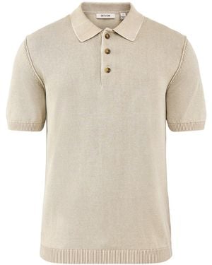 Only & Sons Garson Short Sleeve Knit Polo Shirt - Natural