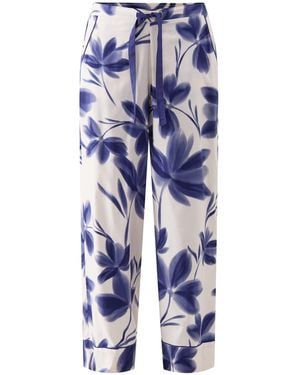 Cyberjammies Floral Print Wide Leg Pyjama Bottoms - Blue