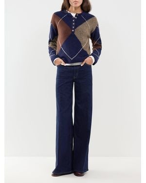 FRAME Blend The Palace Wide Leg Jeans - Blue