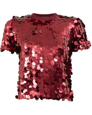 Never Fully Dressed Sequin T-Shirt - Red