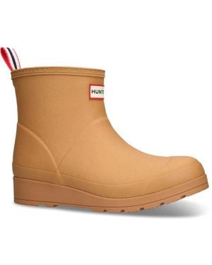 HUNTER Play Shearling Insulated Short Wellington Boots - White