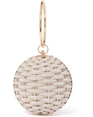 Forever New Signature Wynnie Woven Round Clutch Bag - White