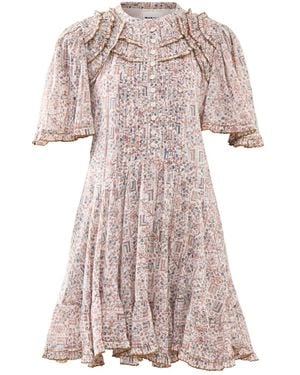 Isabel Marant Celyana-Ga Filly Short Sleeve Mini Dress - Pink