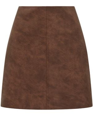 Forever New Wren Vegan Leather Mini Skirt - Brown