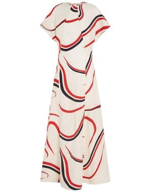 Tommy Hilfiger Ribbon Print Fit And Flare Midi Dress - Pink