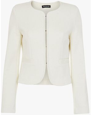 Whistles Women's Collarless Jersey Jacket - White
