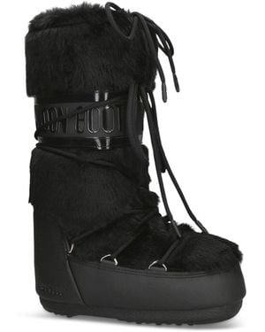 Moon Boot Icon Faux Fur - Black