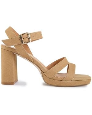 V.Gan Vegan Tulsi Microfibre Platform Heel Sandals - Metallic