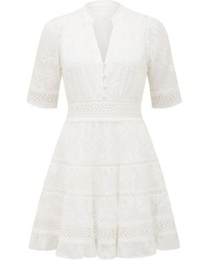Forever New Lillian Trim Skater Mini Dress - White