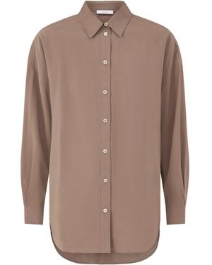 SELECTED Mary Oversized Long Sleeve Shirt - Brown