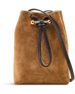 Strathberry Osette Suede Pouch Bag - Natural