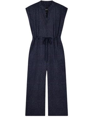 Whistles Grid Print Sleeveless Jumpsuit - Blue