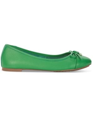 Dune Hallo Charm Leather Ballet Flats - Green