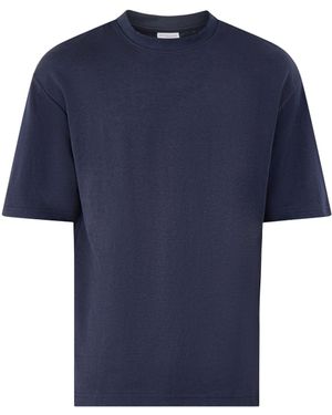 SELECTED Loose Oscar Short Sleeves O Neck Tee - Blue