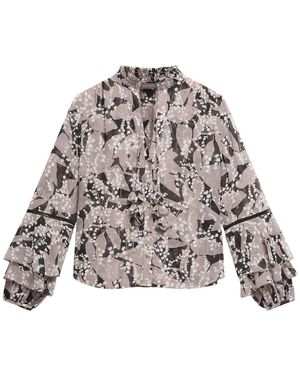 Mint Velvet Women's Floral Print Blouse - White