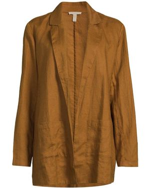 Eileen Fisher Women's Notch Collar Long Blazer - Brown