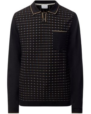 Percival Kihara Long Sleeve Polo - Black