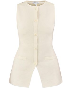 Pretty Lavish Alba Knit Longline Waistcoat - White