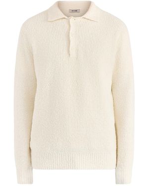 Only & Sons Onsdale Relaxed Long Sleeve Polo Knit Cream - White