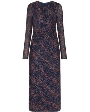 Whistles Abstract Marks Mesh Dress - Blue