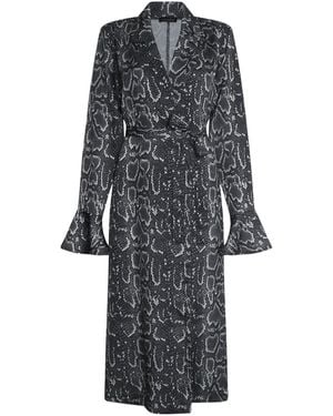 James Lakeland Python Print Wrap Shirt Dress - Grey