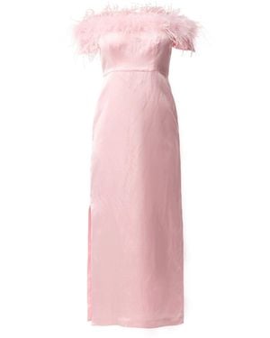 Kitri Women's Vivien Feather Midi Dress - Pink