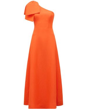 Forever New Danni Asymmetrical Bow Midi Dress - Orange