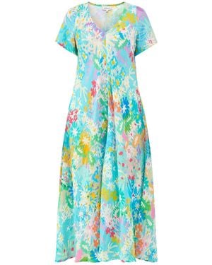 Sahara Dreamy Floral Oasis Floral Print Maxi Dress - Blue