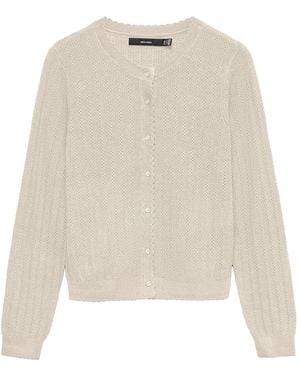 Vero Moda Newlex Pointelle Cardigan - White