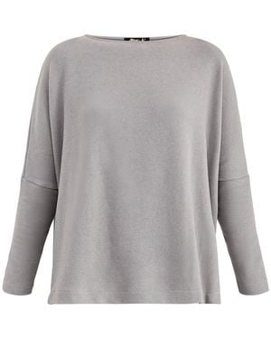 Mama B. Boat Neck Knit Top Light - Grey