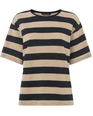 Whistles Wide Stripe Tee, Cotton - Black