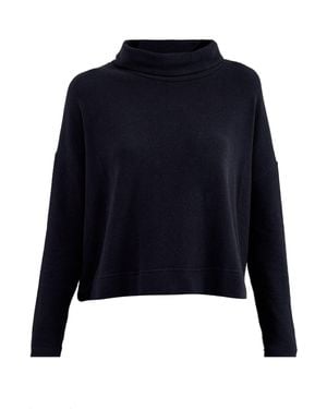 Mama B. Roll Neck Asymmetric Hem Knit - Blue
