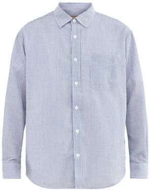 FRIZMWORKS Stripe Seersucker Shirt - Blue
