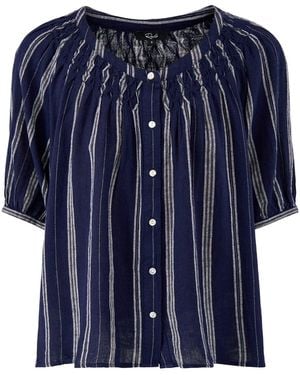 Rails Rix Short Sleeve Button Down Shirt Stripe - Blue