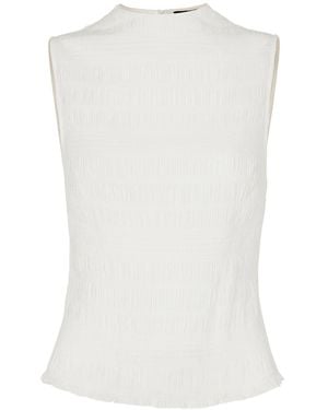 Whistles Plisse Sleeveless Top - White