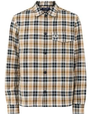Fred Perry Textured Check Overshirt - White