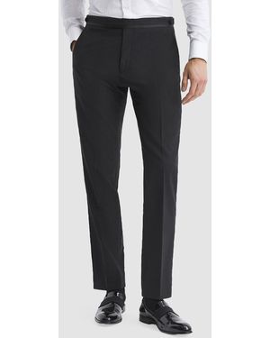 Reiss Poker Modern Fit Tuxedo Trousers - Black