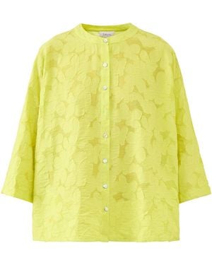 Sahara Floral Burnout Shirt - Yellow