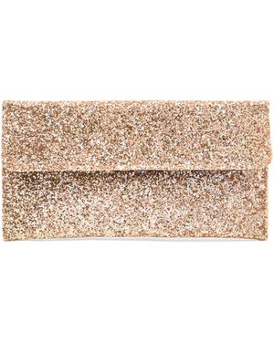 Anna Cecere Women's Glitter Envelope Clutch With Chain - Natural