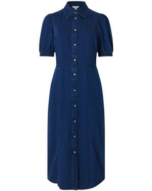 French Connection Women's Chambray Button Through Dress - Blue