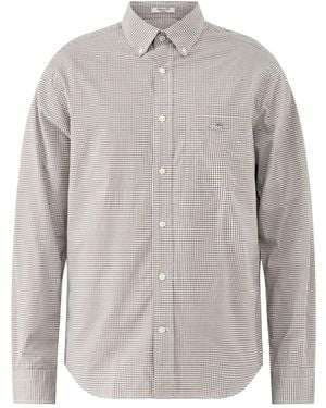 GANT Classic Poplin Gingham Shirt - Grey