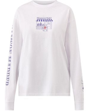 Damson Madder Damson Deli Long Sleeve T-Shirt - White