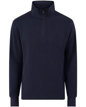 GANT Micro Texture Half-Zip Jumper - Blue