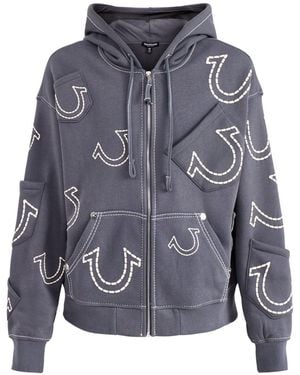 TRUE RELIGION Zip Up Hoodie - Blue