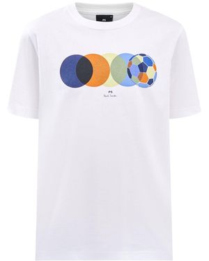 Paul Smith Football Graphic T-Shirt - White