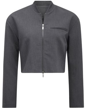 FRAGRANCE DU BOIS Maddison Petite Formal Bomber Jacket - Grey