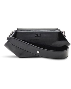 Ganni Recycled Blend Bou East/West Box Shoulder Bag - Black