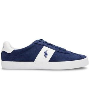 Ralph Lauren Court Vulc Suede Trainers - Blue