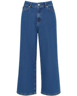 Whistles Wide Leg Cropped Jean - Blue
