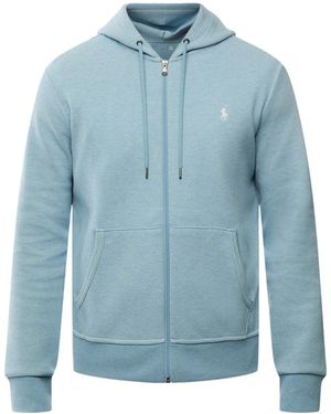 Polo Ralph Lauren Double Knit Zip Up Hoodie - Blue